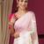 Off white floral printed art silk saree