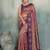 mauve brasso saree deep purple blouse wedding party ethnic wear saree