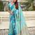 Blue woven design zari silk blend banarasi saree