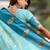 Blue woven design zari silk blend banarasi saree