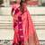 Pink woven design zari silk blend banarasi saree