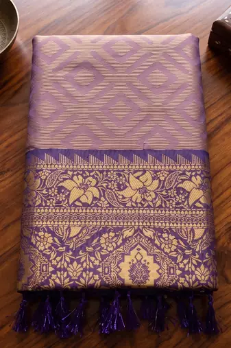 mauve brasso saree deep purple blouse wedding party ethnic wear saree