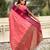 Pink woven design zari silk blend banarasi saree