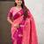 Pink woven design zari silk blend banarasi saree