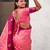 Pink woven design zari silk blend banarasi saree