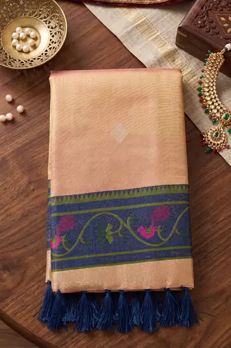 peach tissue saree for women festive wedding party ethnic wear