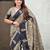 Grey woven design zari silk blend banarasi saree