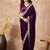 Purple women solid embellished satin saree