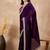 Purple women solid embellished satin saree