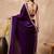 Purple women solid embellished satin saree