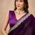 Purple women solid embellished satin saree
