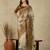 Beige women ethnic motifs  kasavu saree