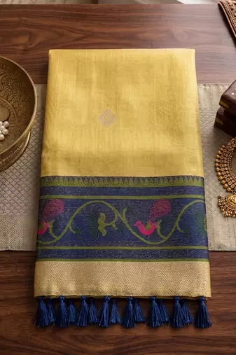 gold tissue saree for women festive wedding party ethnic wear