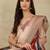 Beige woven design daily wear saree with matching blouse