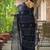Navy blue ethnic motifs printed saree