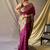 Purple ethnic motifs woven design zari paithani saree