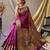 Purple ethnic motifs woven design zari paithani saree