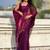 Purple shimmer satin tissue saree with golden tassels