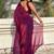 Purple shimmer satin tissue saree with golden tassels