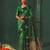 women's green soft pochampally saree with rich zari border for wedding, festive & party wear