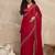 Red embroidered  chiffon saree