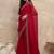 Red embroidered  chiffon saree