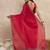 Red embroidered  chiffon saree