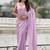 Lavender lavender shimmer satin tissue saree with golden tassels