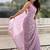 Lavender lavender shimmer satin tissue saree with golden tassels