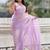 Lavender lavender shimmer satin tissue saree with golden tassels