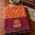 women's orange soft pochampally saree with maroon zari border for wedding & festive party wear