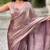 Mauve onion shimmer satin tissue saree with golden tassels