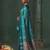 women's sky blue soft pochampally saree with royal blue border for festive & wedding party wear