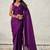 Purple purple shimmer satin tissue saree with golden tassels