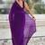 Purple purple shimmer satin tissue saree with golden tassels