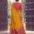 mustard yellow soft silk blend saree for women with red blouse festive wedding traditional wear