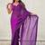 Purple purple shimmer satin tissue saree with golden tassels