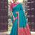 sky blue soft silk blend saree for women with rani pink blouse festive party wedding ethnic wear