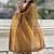 Brown mahendi green shimmer satin tissue saree with golden tassels