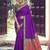 purple soft silk blend saree for women with olive green blouse festive ethnic traditional wear
