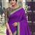 purple soft silk blend saree for women with olive green blouse festive ethnic traditional wear