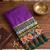 purple soft silk blend saree for women with olive green blouse festive ethnic traditional wear