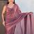 Maroon brown shimmer satin tissue saree with golden tassels