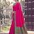 rani pink soft silk blend saree for women with navy blue blouse festive party wedding saree