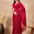 Red ethnic motifs satin saree