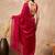 Red ethnic motifs satin saree