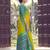 olive green silk blend saree for women with teal blouse festive party traditional wedding saree