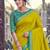 olive green silk blend saree for women with teal blouse festive party traditional wedding saree