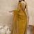 Mustard embellished beads and stones border saree