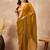 Mustard beads and stones satin saree